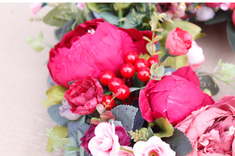 Christmas Red Peony Wreath