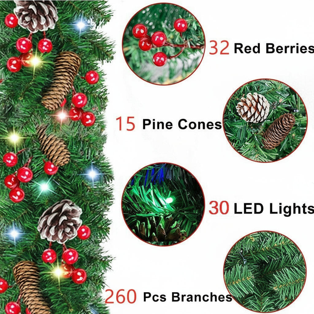 Cane Christmas Garland Wreath