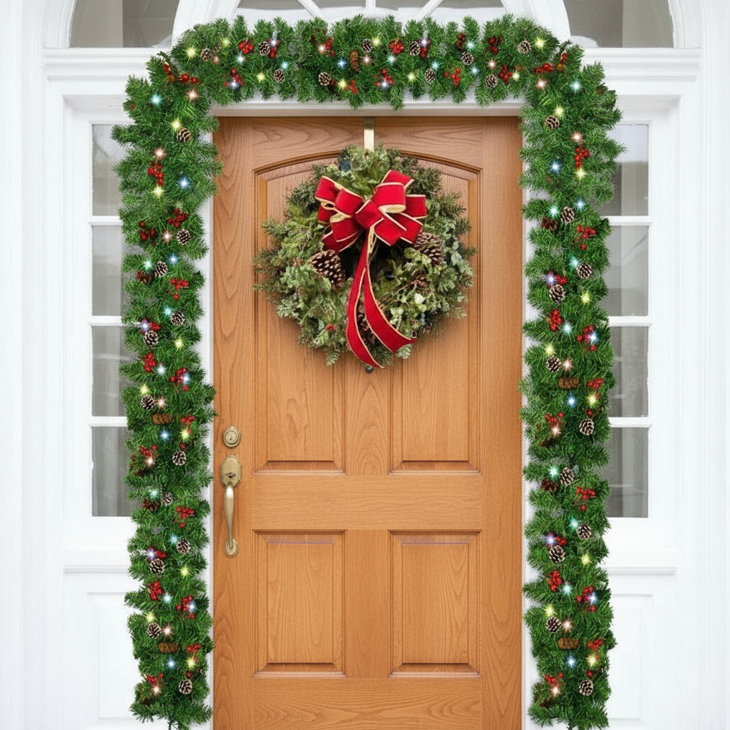 Cane Christmas Garland Wreath