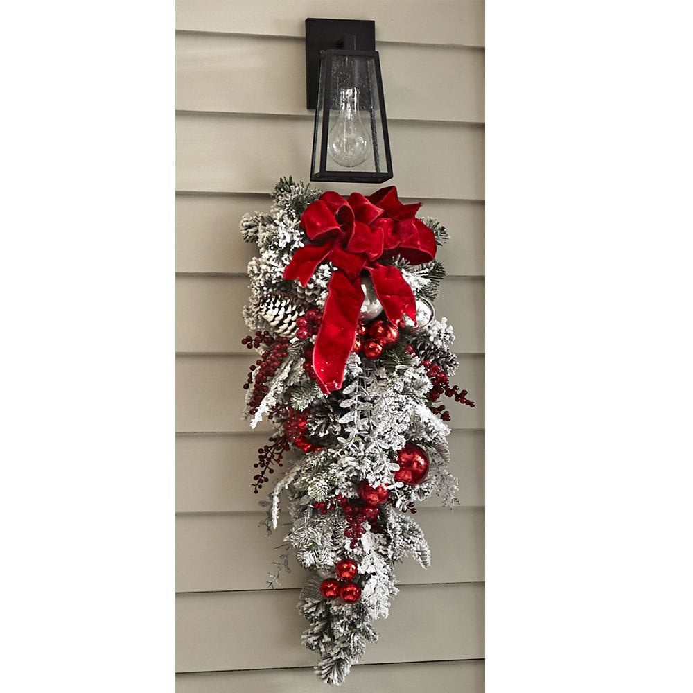 Flocking Christmas Door Wreath