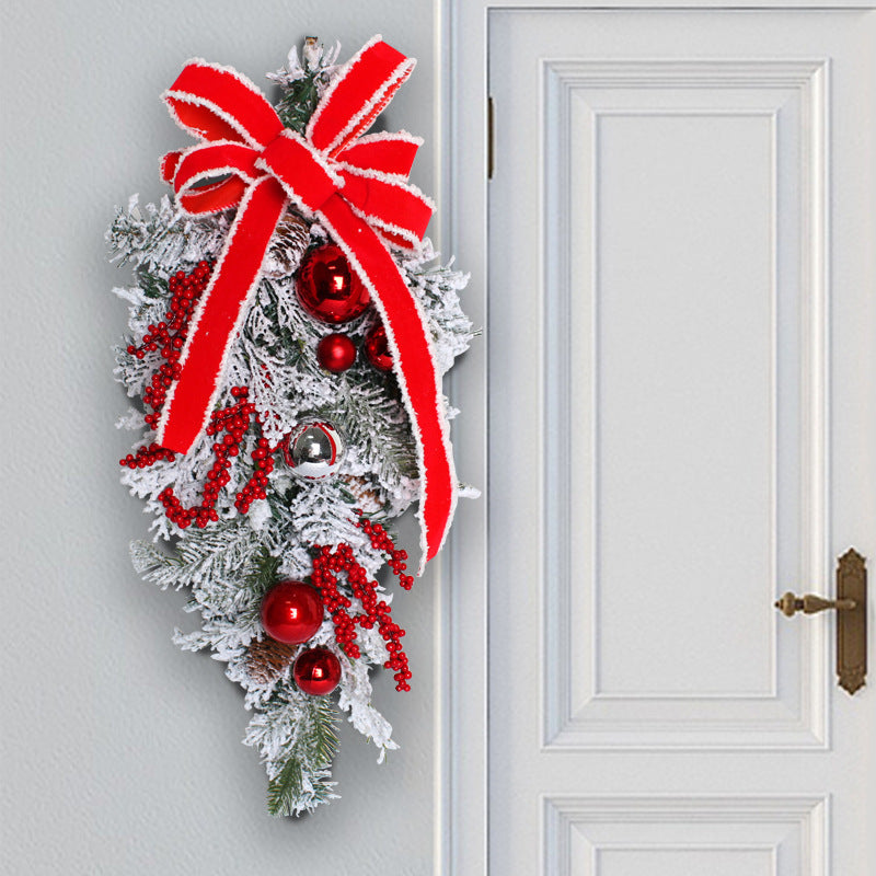 Flocking Christmas Door Wreath