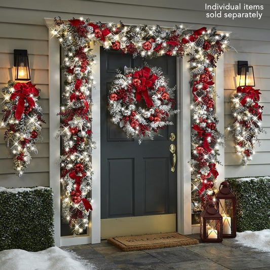 Flocking Christmas Door Wreath