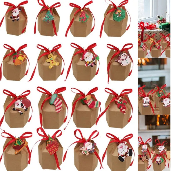 24-Pack Christmas Gift Boxes ( Ribbons & Tags)