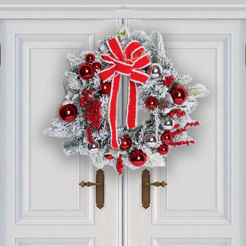 Flocking Christmas Door Wreath
