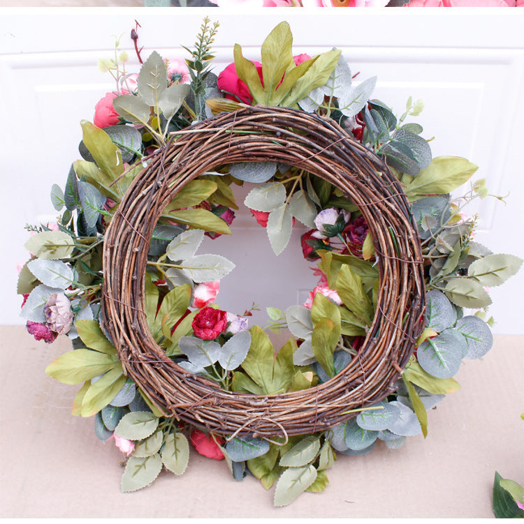 Christmas Red Peony Wreath